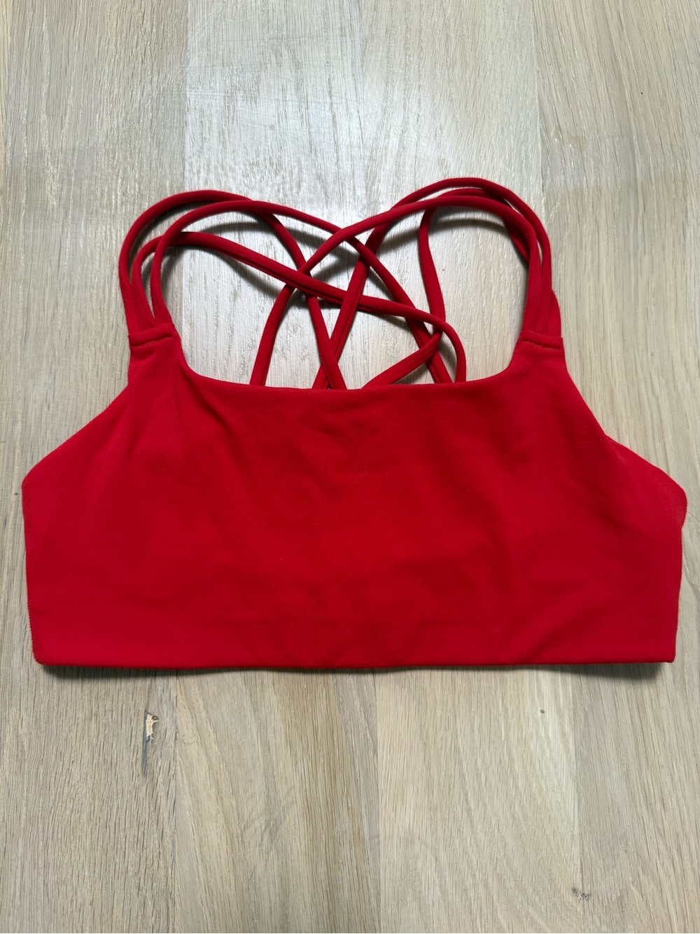 Athleta Red Strappy Crisscross Sports Bra